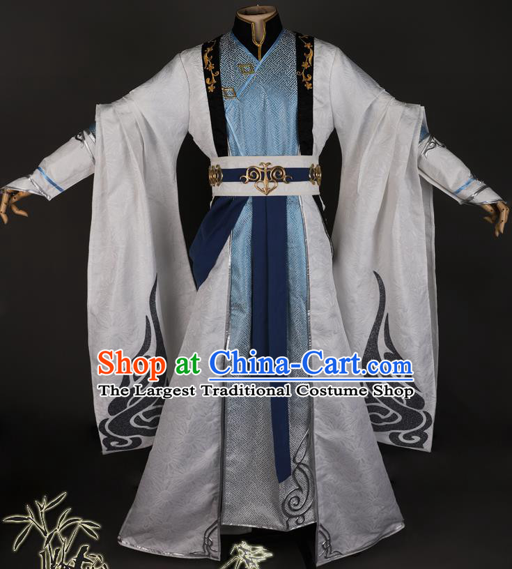 Chinese Cosplay Taoist Priest Garment Costumes Game Ni Shui Han Ye Wen Zhou Clothing Ancient Swordsman Attires