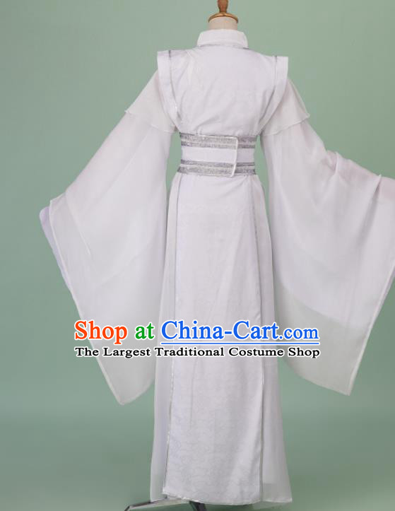 China Cosplay Noble Childe Garment Costumes Traditional Xian Xia Hanfu White Apparels Ancient Swordsman Clothing