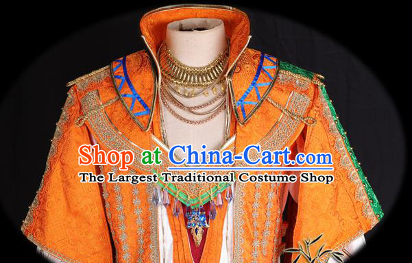 Chinese Cosplay Young Hero Garment Costumes Cartoon Character A Tai Clothing Ancient Swordsman Orange Attire