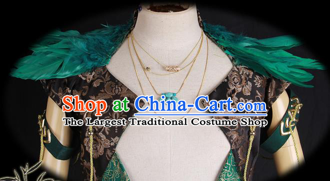 Chinese Ancient Swordsman Attire Cosplay Young Hero Garment Costumes Cartoon Legend of Exorcism Character Qing Xiong Clothing