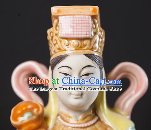 Handmade Shi Wan  Figurine Goddess Ma Zu Statue Meizhou Island Heaven Queen Ceramics Statue Craft