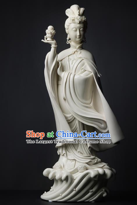 Handmade China Goddess Ma Zu Statue Antique Glaze Heaven Queen Statue Shi Wan Ceramics Figurine Craft