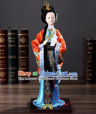 Handmade A Dream in Red Mansions the Twelve Hairpins Traditional China Beijing Silk Figurine of Jinling - Jia Ying Chun