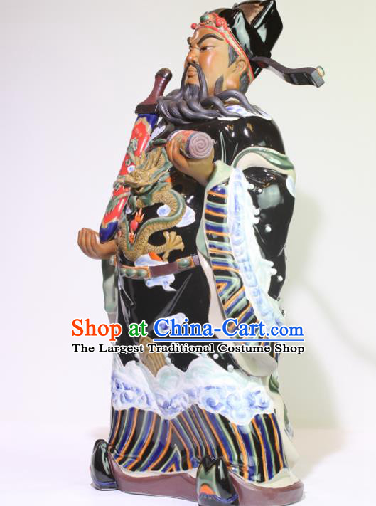 Chinese Handmade Ceramic Bao Qing Tian Judge Bao Statue Shi Wan Figurine Clay Bao Zheng Statue