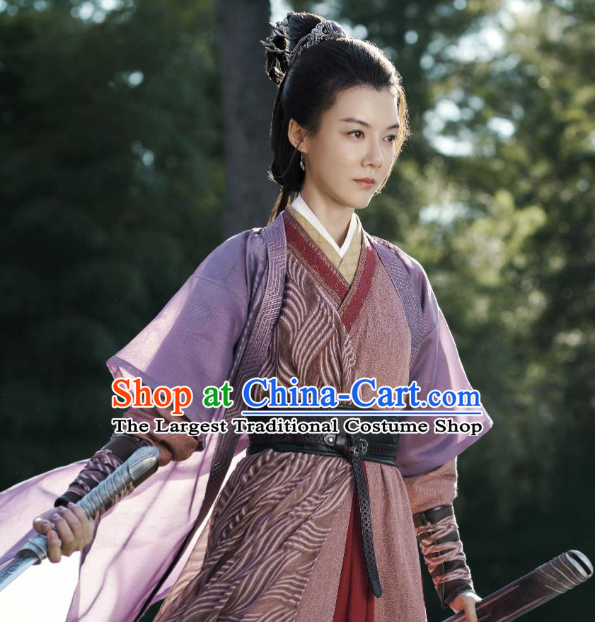 Chinese Ancient Swordswoman Garment Costumes Martial Arts Blade Apparels Wuxia Drama The Legend of Fei Li Jinrong Clothing