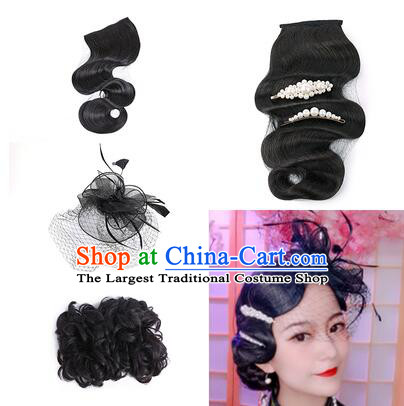 Handmade Classical Headdress Traditional Qipao Dress Wigs China Cheongsam Headpieces