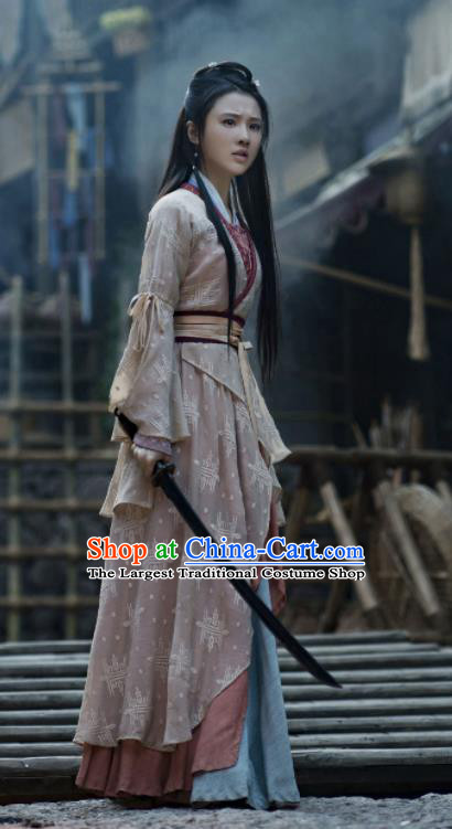 Chinese Wuxia Drama The Legend of Fei Wu Chu Chu Clothing Ancient Young Lady Garment Costumes Traditional Hanfu Dress Apparels