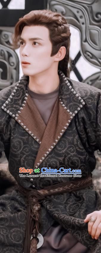 Chinese Ancient Swordsman Garment Costumes Traditional Hanfu Black Robe Drama The Long Ballad Ashile Sun Prince Clothing