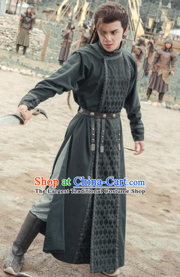 Chinese Traditional Young Here Black Apparels Drama The Long Ballad Ashile Sun Clothing Ancient Swordsman Garment Costumes