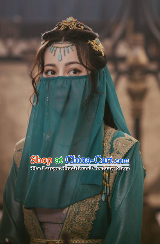 Chinese Traditional Dance Blue Dress Apparels Drama The Long Ballad Li Chang Ge Clothing Ancient Princess Garment Costumes and Headdress