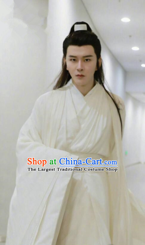 China Drama Word of Honor Ye Bai Yi Garment Costumes Ancient Swordsman White Clothing and Headpiece