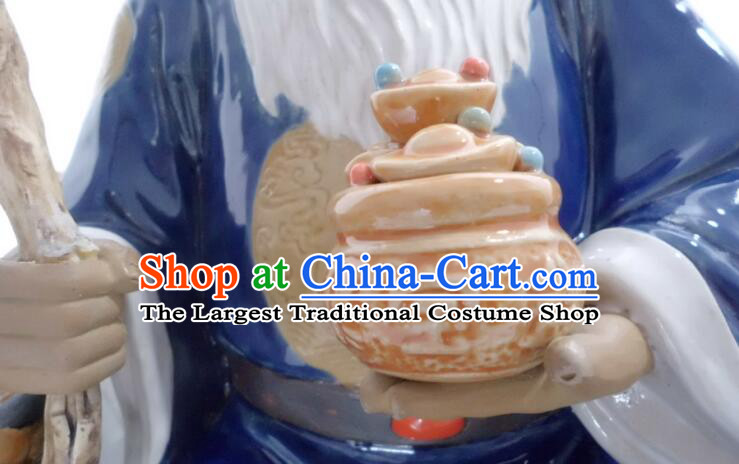 Chinese Handmade Arts Shi Wan Ceramic Figurine Tu Do Gong Porcelain Statue