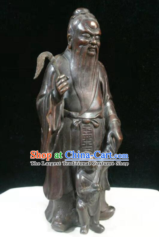 Handmade Zhang Xian Da Di Bronze Statue Copper Zhang Xian Song Zi Statue Chinese God Statue