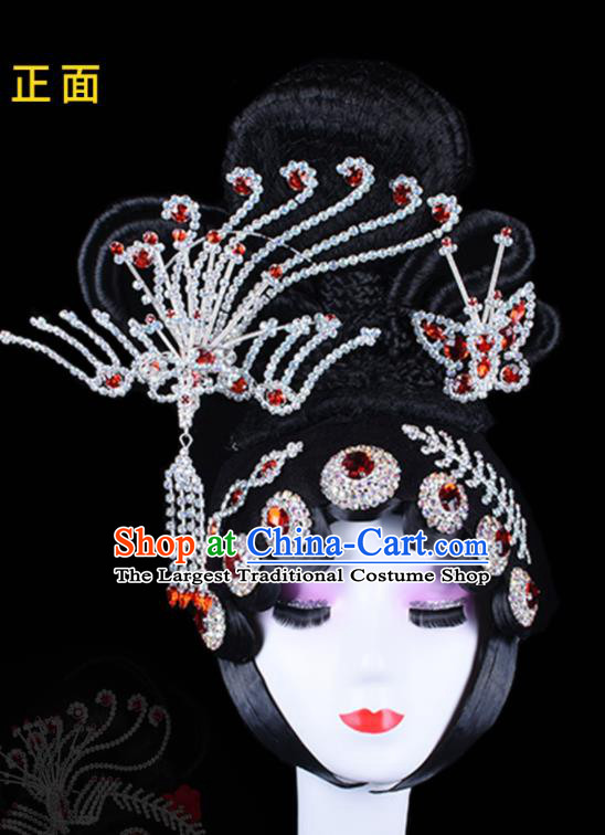 Chinese Peking Opera Hair  Accessories Beijing Opera Hua Tan Phoenix Hairpin Traditional Opera Wigs Headdress