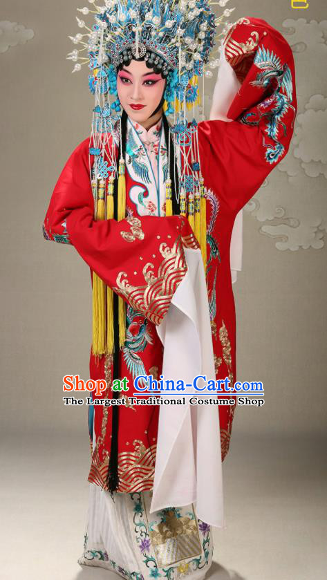 China Peking Opera Hua Tan Garment Traditional Opera Empress Clothing Beijing Opera Diva Red Cape Costume