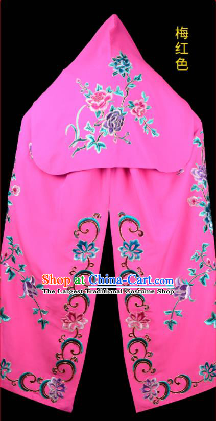 China Beijing Opera Wudan Costume Peking Opera Female General Mantle Garment Traditional Opera Embroidered Magenta Cape Clothing