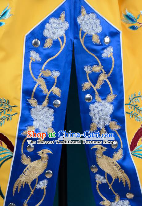 China Beijing Opera Diva Costume Peking Opera Empress Yellow Mantle Garment Traditional Opera Yu Ji Cape Clothing