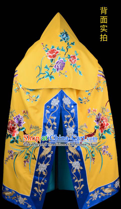 China Beijing Opera Diva Costume Peking Opera Empress Yellow Mantle Garment Traditional Opera Yu Ji Cape Clothing