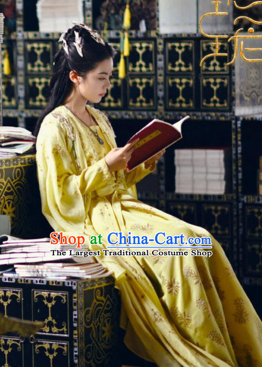 China Traditional Young Lady Clothing Ancient Fairy Yellow Dress Garments Romance Drama The Blessed Girl Ling Long Costumes