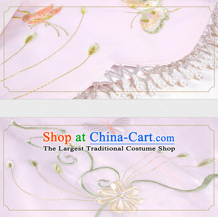 China Ancient Ming Dynasty Patrician Female Costumes Traditional Hanfu Apparels Court Embroidered Clothing