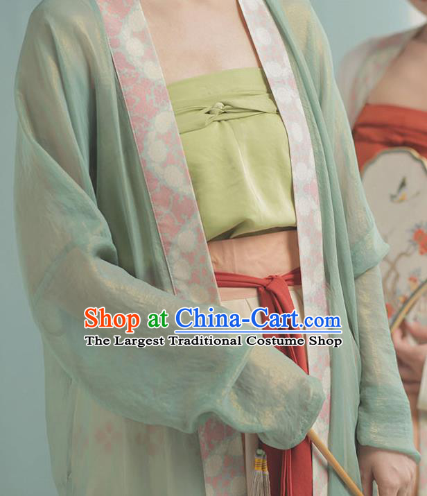 China Ancient Noble Lady Hanfu Costume Traditional Song Dynasty Young Beauty Historical Clothing