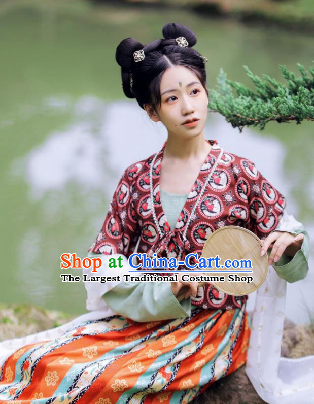 China Ancient Court Maid Hanfu Dress Traditional Tang Dynasty Palace Lady Historical Clothing Complete Set