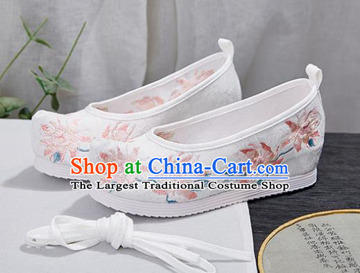 China National White Cloth Shoes Handmade Hanfu Shoes Traditional Shoes Embroidered Shoes