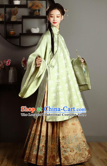 China Ancient Patrician Beauty Hanfu Dress Garment Traditional Ming Dynasty Aristocratic Lady Historical Costumes