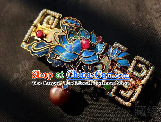 China Handmade Necklet Pendant Jewelry Traditional Qing Dynasty Cloisonne Peony Necklace Accessories