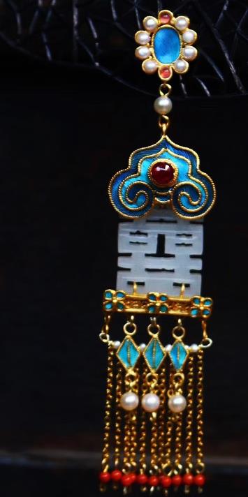 China Classical Garnet Tassel Ear Jewelry Traditional Wedding Cheongsam Jade Earrings