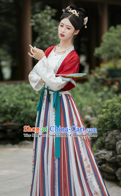 China Ancient Palace Lady Hanfu Dress Garment Traditional Tang Dynasty Court Beauty Historical Clothing Full Set