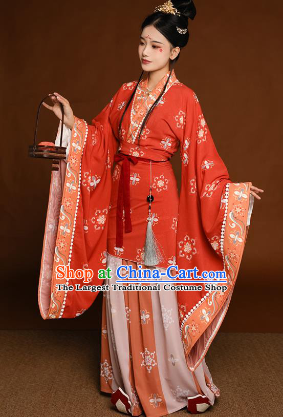 China Traditional Jin Dynasty Court Princess Historical Clothing Ancient Palace Beauty Hanfu Dress Costumes