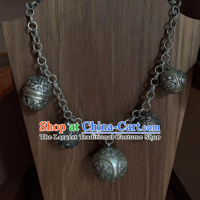 Handmade Chinese National Necklace Ethnic Silver Necklet Accessories