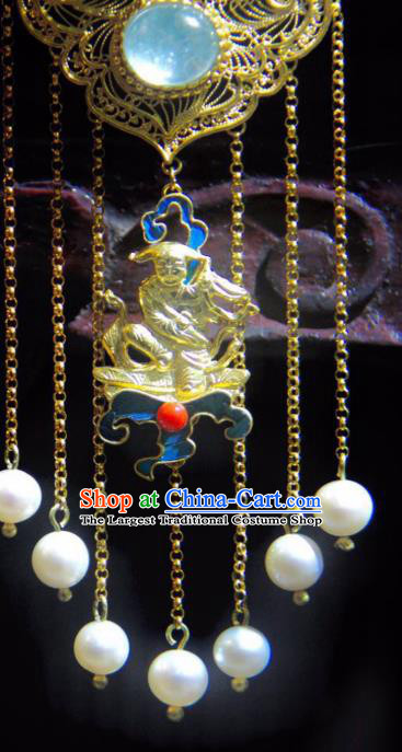China Traditional Filigree Jewelry Necklace Accessories Qing Dynasty Cloisonne Peony Necklet Pendant