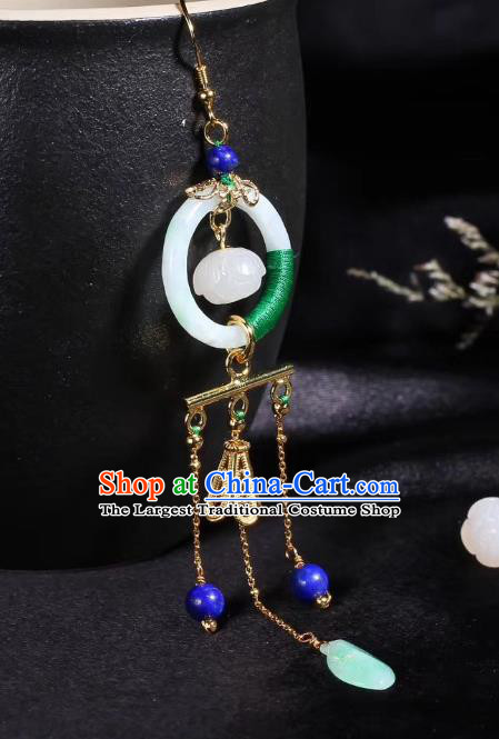 China Traditional Jade Ear Accessories Classical Cheongsam Tassel Earrings