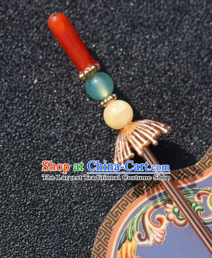 China Traditional Hair Accessories Classical Ming Dynasty Hairpin Hanfu Agate Hair Stick