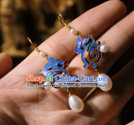 Handmade Chinese Pearls Earrings Cheongsam Ear Accessories Traditional Culture Jewelry