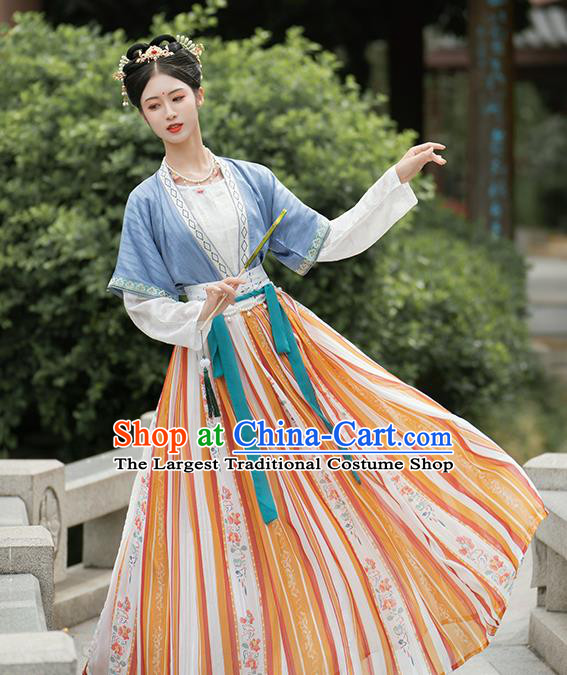 Traditional China Tang Dynasty Historical Clothing Ancient Palace Beauty Hanfu Dress