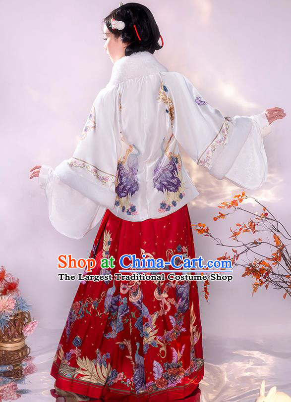 Traditional China Ming Dynasty Noble Lady Historical Clothing Ancient Young Beauty Hanfu Dress Apparels