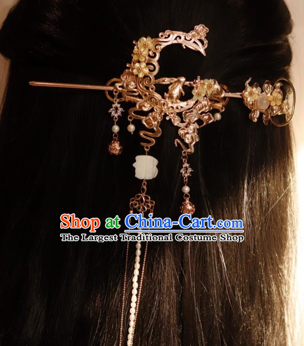 China Classical Hanfu Hair Accessories Traditional Ming Dynasty Princess Hair Crown and Hairpin