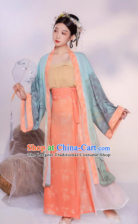 China Ancient Village Girl Hanfu Clothing Traditional Song Dynasty Young Lady Historical Costume Complete Set
