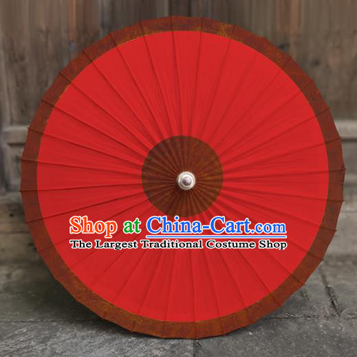 China Traditional Red Oil Paper Umbrella Wedding Bride Umbrella Handmade Classical Dance Umbrella Craft