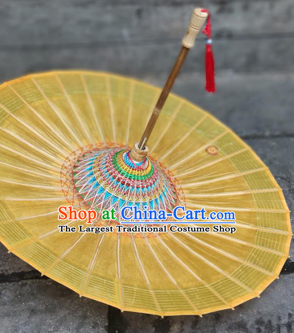 China Traditional Yellow Oil Paper Umbrella Handmade Classical Jiangnan Umbrellas