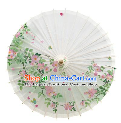 China Handmade Cheongsam Paper Umbrella Traditional Printing Flowers Oil Paper Umbrella