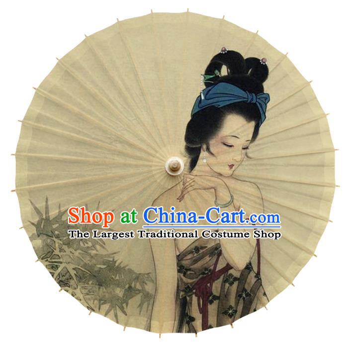 China Handmade Printing Beauty Oil Paper Umbrella Traditional Stage Show Umbrella