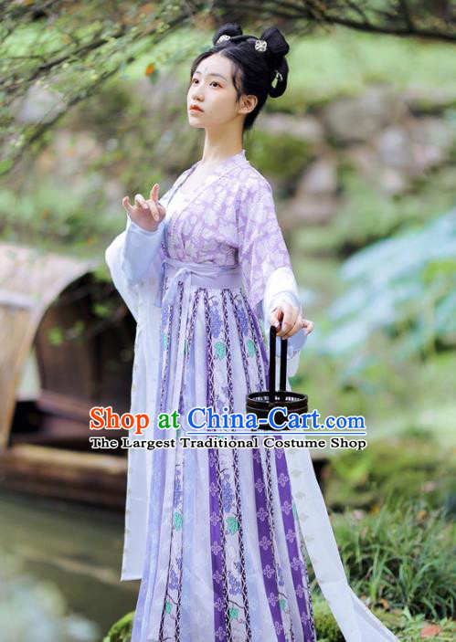 China Traditional Early Tang Dynasty Historical Costumes Ancient Palace Lady Hanfu Apparels Clothing