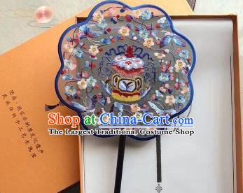 Chinese Handmade Classical Dance Silk Fan Traditional Hanfu Fan Embroidered Palace Fan
