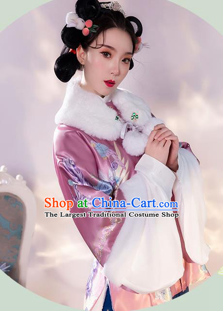 China Ancient Palace Beauty Hanfu Dress Clothing Traditional Ming Dynasty Historical Costume Complete Set