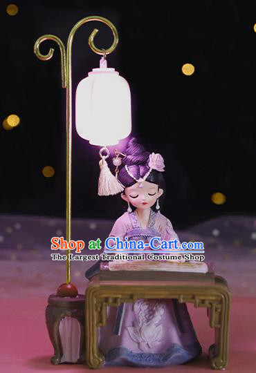 China Traditional Tang Dynasty Beauty Doll Lantern Handmade Beijing Silk Figurine Doll