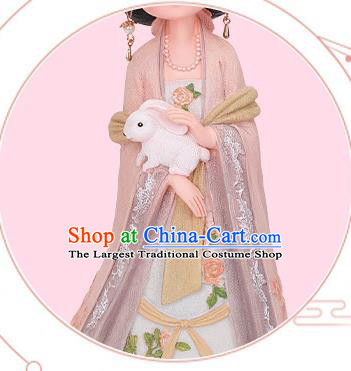 China Handmade Beijing Moon Goddess Chang E Figurine Doll Traditional Tang Dynasty Beauty Resin Doll
